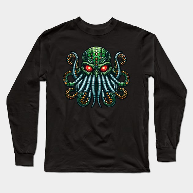 Biomech Cthulhu Overlord S01 D26 Long Sleeve T-Shirt by Houerd